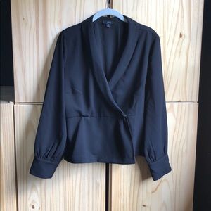 J.Crew drapey faux wrap blouse